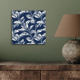 Botanisch - Patroon - Blauw aluminium wit klein 46 -sfeer2