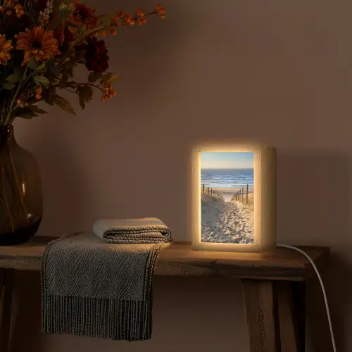 Strand - Zee - Nederland - Duinen - Zon Light Box met kabel (Tafellamp) klein -sfeer4