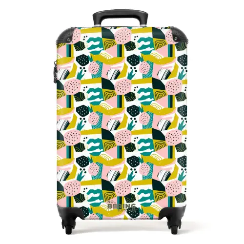 Fruitige jungle collage NBS - Handbagage koffer - Kinderen Unisex middel -productfoto_recht