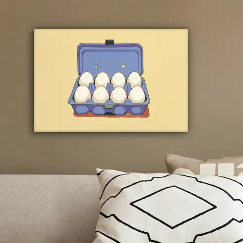 Eieren - Doos - Minimalistisch - Blauw canvas 2cm klein -sfeer3