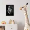 Zwart Wit - Leeuw - Kop - Dieren fotolijst zwart zonder passe partout klein -usfeer4_kinderkamer