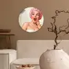 Vrouw - Douche - Roze Wandcirkel kunststof plaat 5mm dik klein -sfeer1