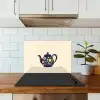 Theepot - Kleurrijk - Bloemen keuken achterwand spatscherm klein -sfeer2