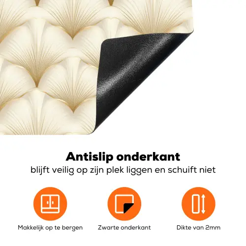 Waaier - Motief -  Goud Inductie beschermer vinyl 3mm klein 276 -zzzzzzz-td-onderkant