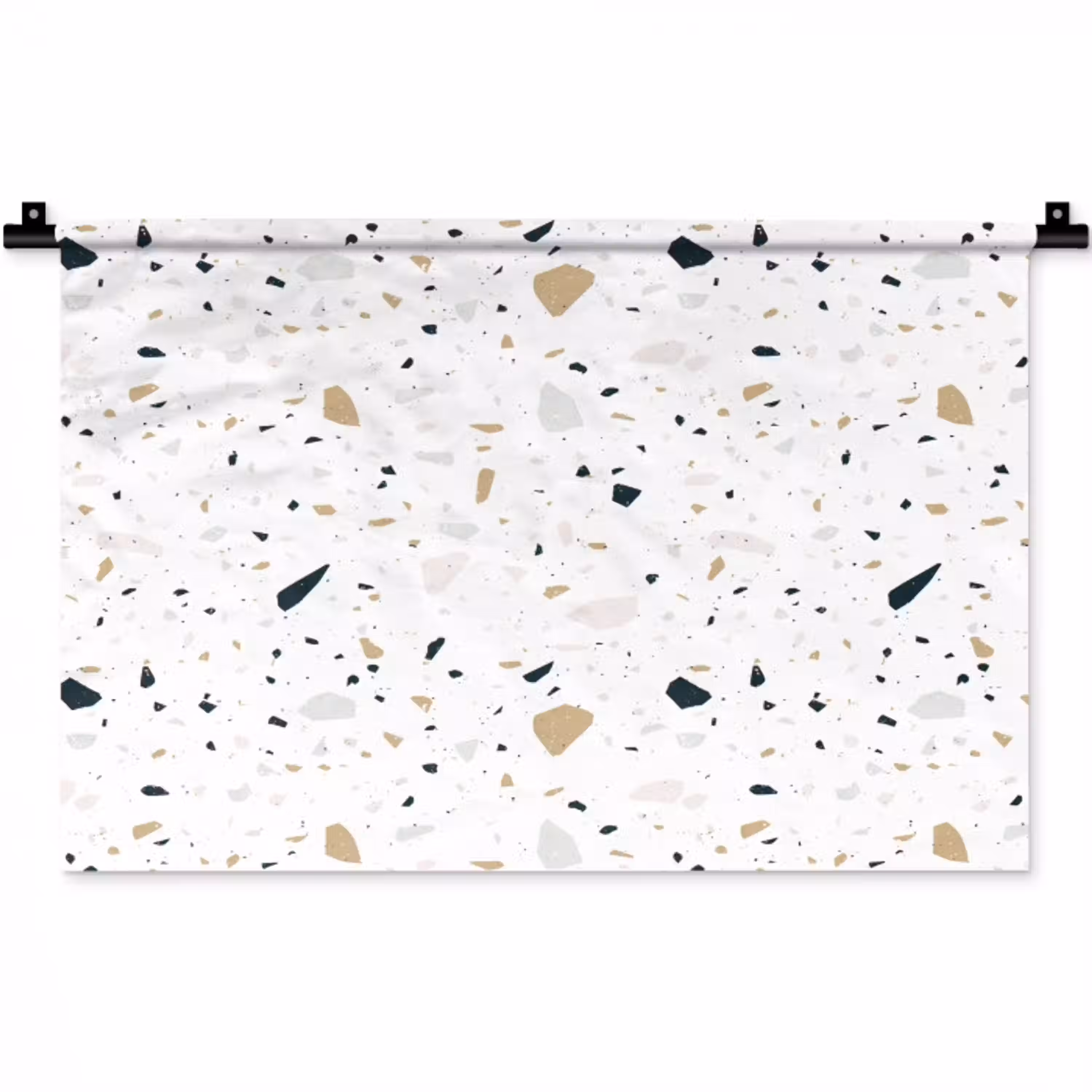 Terrazzo - Patroon - Wit - Neutraal Wandkleed katoen klein 269 -zz3d