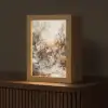 Abstract - Beige - Verf - Kunst - Natuur - Bloemen Light Box met kabel (Tafellamp) klein -z3d_website