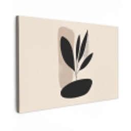 Plant - Beige - Japandi Tuinposter op houten frame 2 cm dik klein -3d
