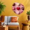 Macarons - Hartjes - Kleurrijk - Roze Wandcirkel Organisch Aluminium middel -sfeer4