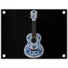 Ukelele - Delfts - Blauw - Muziek tuinposter los doek klein -3d