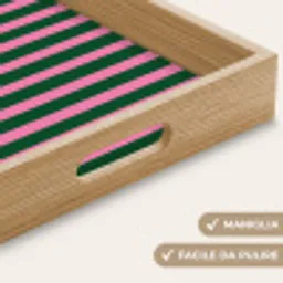Verticale strepen - Groen - Roze Dienblad Rechthoek middel 911 -USP_HandgreepIT