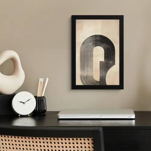 Boog -  Strepen - Minimalistisch - Zwart fotolijst zwart zonder passe partout klein -sfeer1