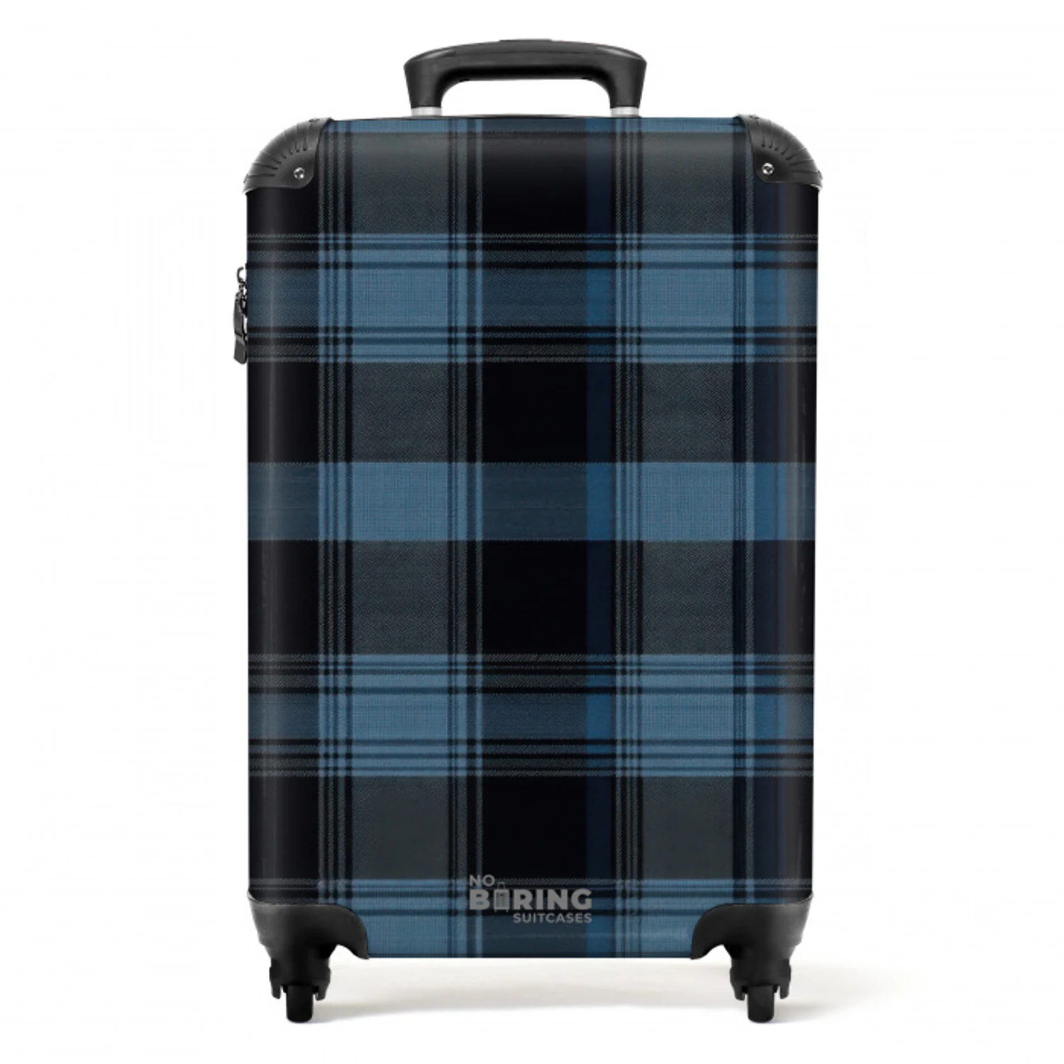 Klassiek geruit patroon in blauw tinten NBS - Handbagage koffer - Unisex middel -productfoto_recht