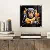 Aap - Graffiti - Kleurrijk - Bananen - Modern plexiglas 5mm klein -sfeer1