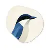 Illustratie - Blauw - Vogel Wandcirkel Organisch Plexiglas middel -3d