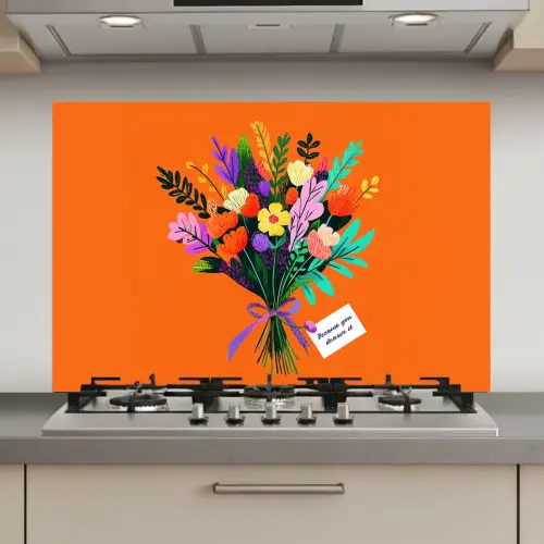 Kaartje - Boeket - Bloemen keuken achterwand spatscherm klein -3d_website