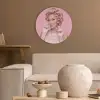 Vrouw - Roze - Parelketting - Krulspelden Akoestische PET Vilt - Rond klein -sfeer1
