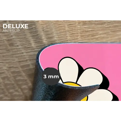 Smiley - Bloem - Roze Placemat vinyl groot -closeup