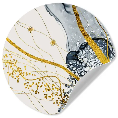 Abstract - Goud - Natuur - Kunst Wandcirkel behangsticker klein -3d