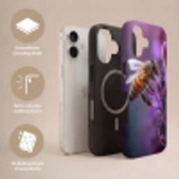 Honingbij - Paarse bloemen - Details Toughcase MagSafe Apple iPhone 17 klein -USP_Lagen_DE