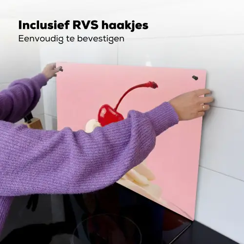 Kers - Slagroom - Roze Inductie beschemer met haakjes klein -ky-ophangen-nl
