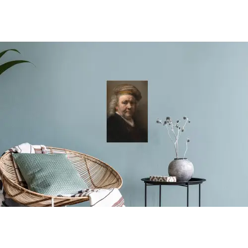Zelfportret - Schilderij van Rembrandt van Rijn Muursticker klein -plant