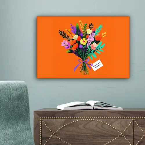 Kaartje - Boeket - Bloemen canvas 2cm klein -sfeer4