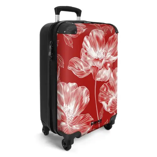 Vintage bloemen - Rood NBS - Handbagage koffer - Kinderen Unisex middel -productfoto_3d