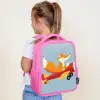 Vos - Vliegtuig - Blauw Kinderrugzak - Roze middel -sfeer2