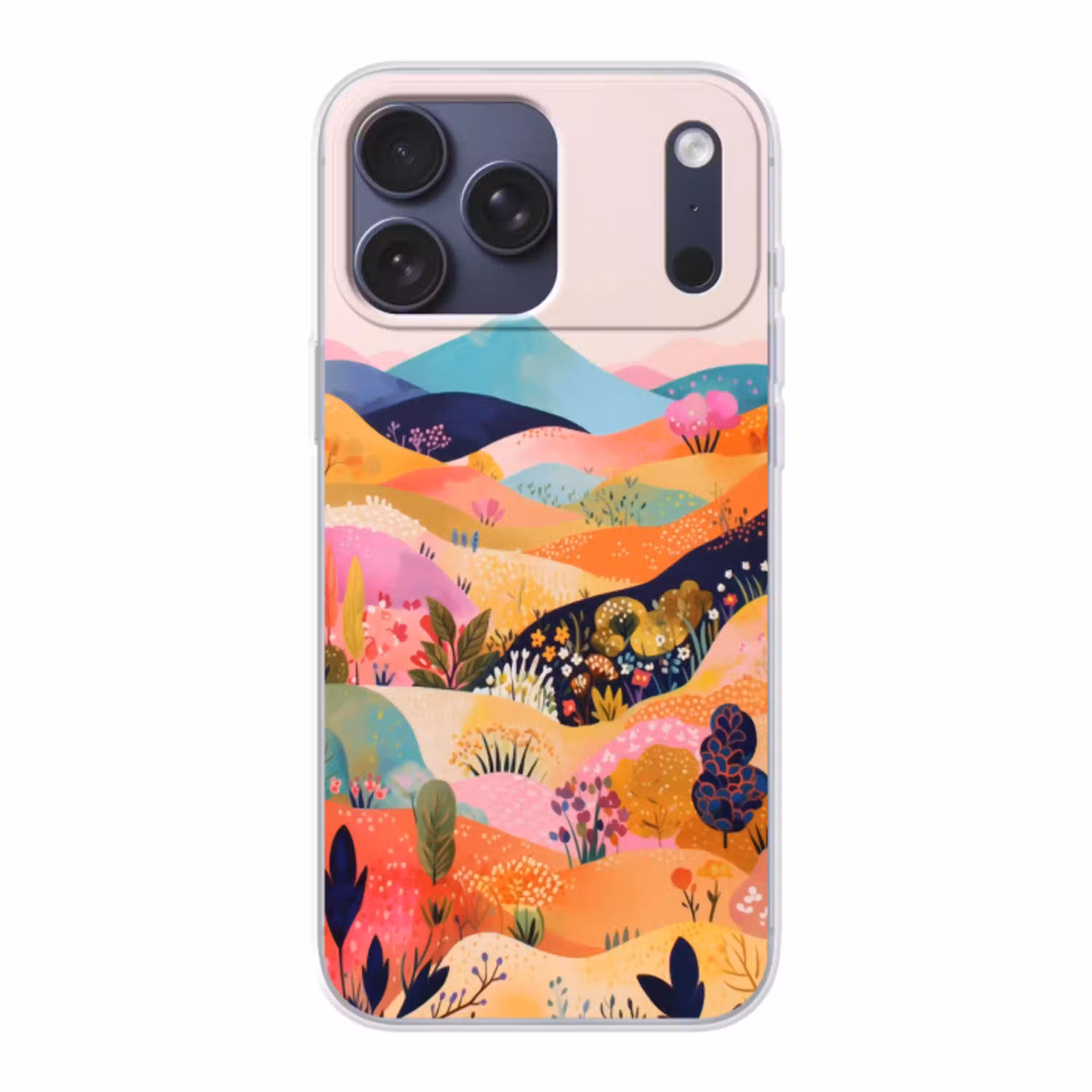 Golvende heuvels - Abstracte planten - Dromerig Telefoonhoesje iPhone 17 Pro Max klein -3d