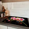 Orchidee - Graffiti - Kleurrijk - Bloemen - Abstract Inductie beschermer vinyl 3mm klein -sfeer3