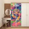 Bunter Tiger im Pop-Art-Stil mit personalisierbarem Namensfeld. deurposter klein -sfeer3