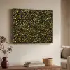 Spat - Waterverf - Geel - Zwart Textielframe zwart klein 947 -sfeer3
