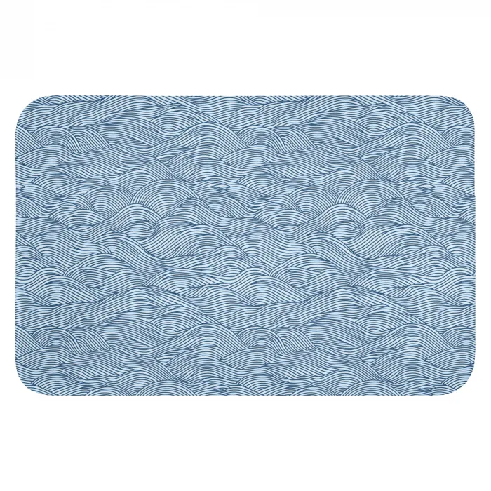 Golven - Ritmisch - Blauw WCmat klein 1009 -3d