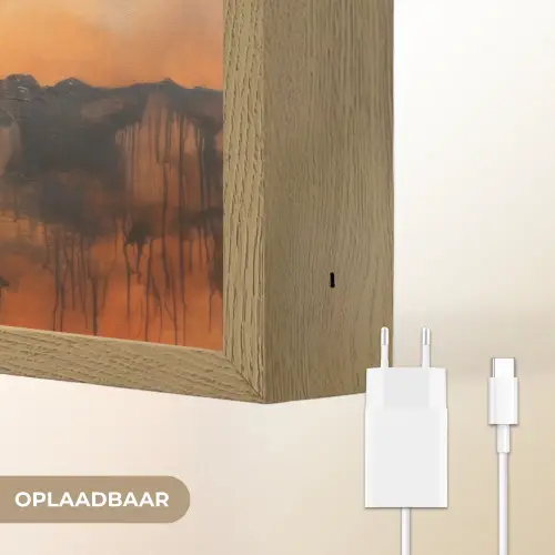 Boom - Landschap - Oranje Light Box met batterij (Wandlamp) middel -USP_websiteoplaadbaarNL