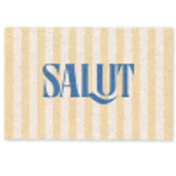 Salut - Quote - Strepen - Geel - Blauw - Wit Deurmat klein -zkaufland3d