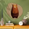 Beer - Minimalistisch - Bruin Wandcirkel Organisch Plexiglas middel -sfeer2