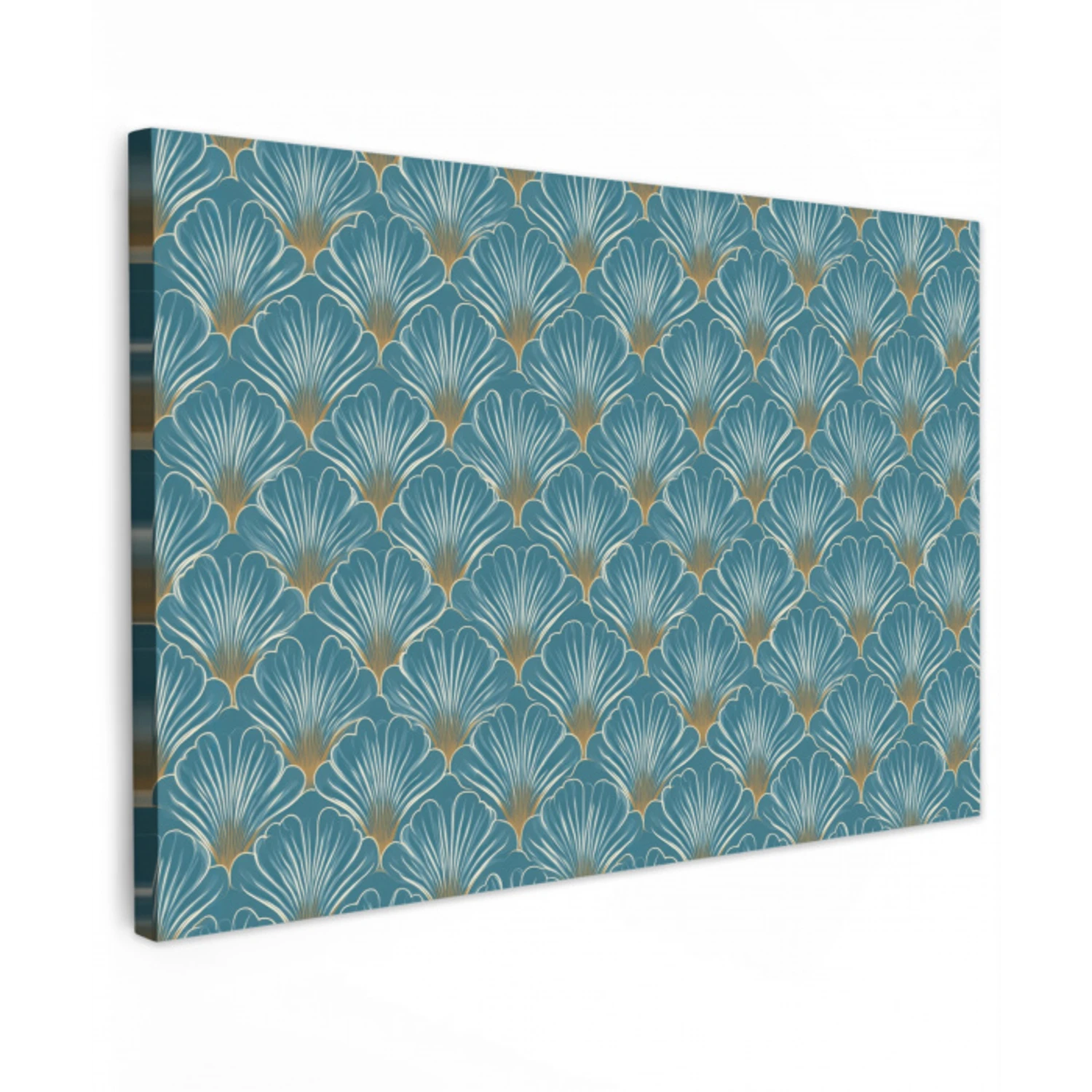 Symmetrisch - Patroon - Blauw Tuinposter op houten frame 2 cm dik klein 845 -3d