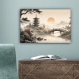 Azië - Landschap - Kleurrijk canvas 2cm klein -sfeer4