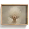 Dromerig - Beige - Paardenbloemzaadjes Dienblad Rechthoek middel -z3d_shopping