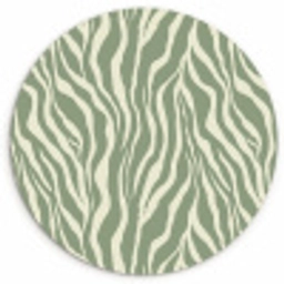 Zebra - Motief - Groen Wandcirkel kunststof plaat 5mm dik klein 188 -3d