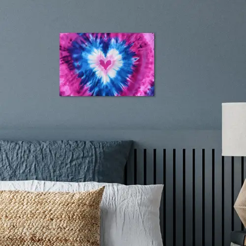 Hartvormig - Tie dye - Paars poster papier klein -sfeer2