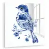 Vogel - Delfts blauw - Illustratie - Bloemen plexiglas 5mm klein -zzzproduct_nieuw