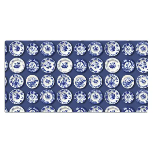 Borden - Floraal - Blauw Muismat XXL klein 681 -3d_leeg