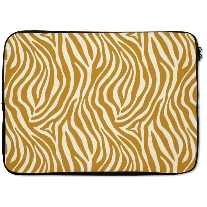 Zebra - Klassiek - Oker - Geel laptophoes neopreen klein 279 -zkaufland3dotto