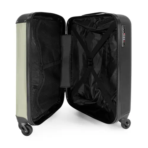 Een bruine beer met een boek - Groen NBS - Handbagage koffer - Volwassenen Unisex middel -binnenkant