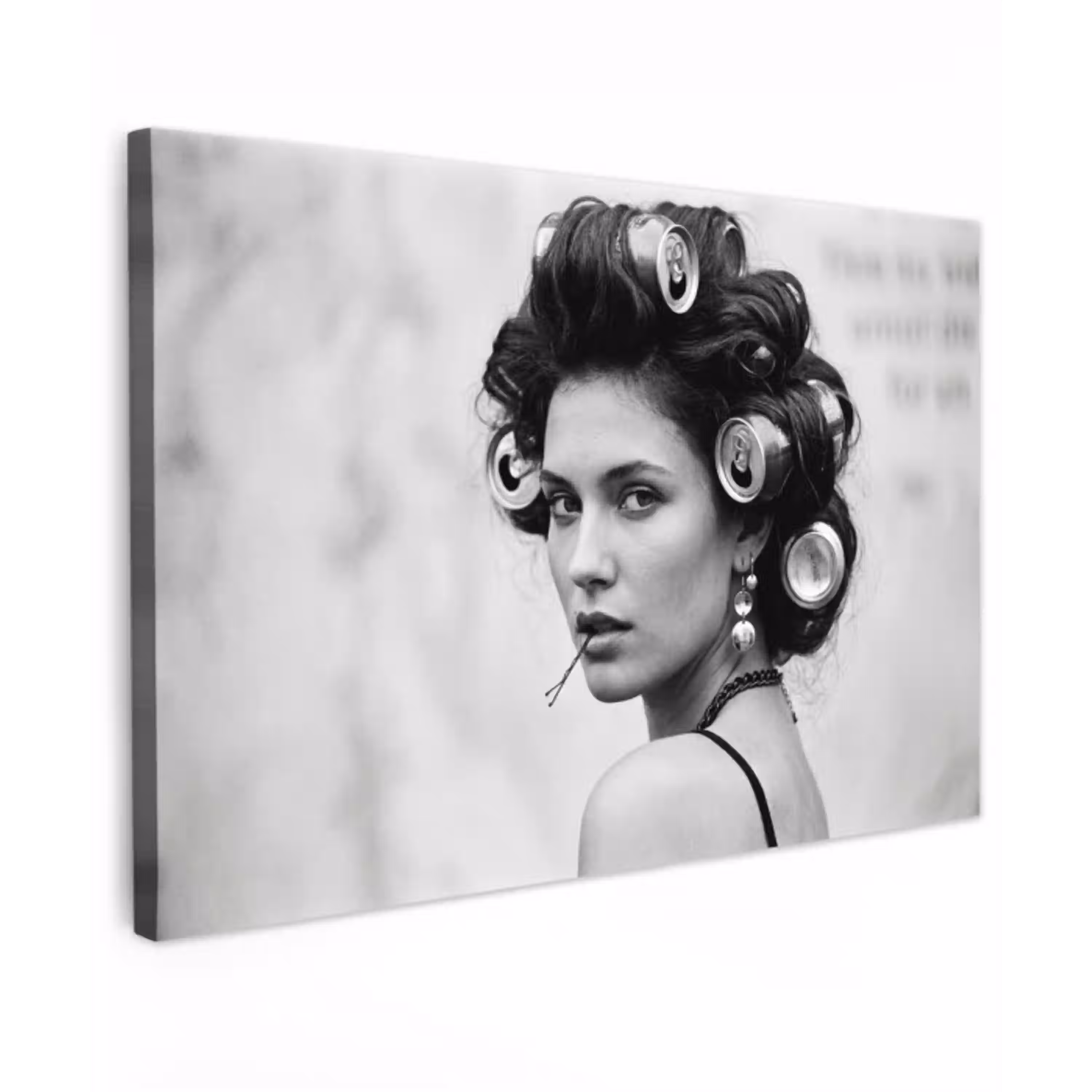 Edgy - Vrouw - Zwart - Wit canvas 2cm klein -z3d