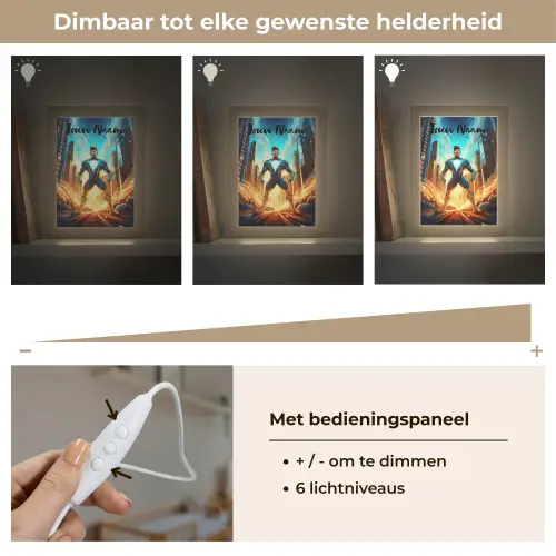Superhelden - Kinderen - Jongens Light Box met kabel (Kinderlampje) klein -USP_dimbaarNL