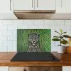 Panter - Zebrapatroon - Groen keuken achterwand spatscherm klein -sfeer2