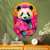 Kimono - Roze - Panda - Bloemenkroon Wandcirkel Ovaal Glas middel -sfeer2