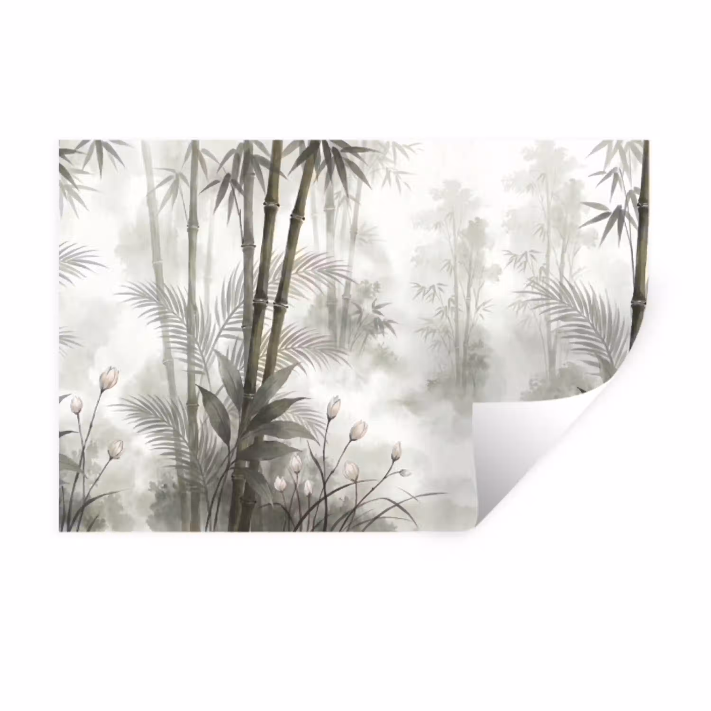 Bloemen - Knop - Tuin - Illustratie - Wit Muursticker klein -3d